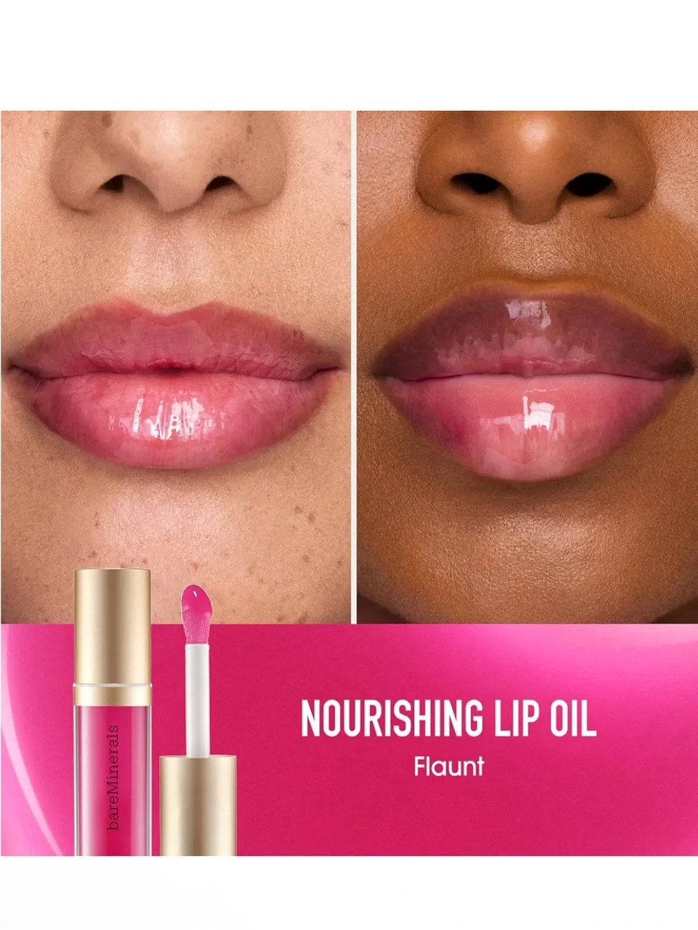 bareMinerals Nourishing Lip Oil Flaunt High Shine & Ultra Hydrating New